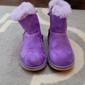 Purple boots with bow toddler/girl 10